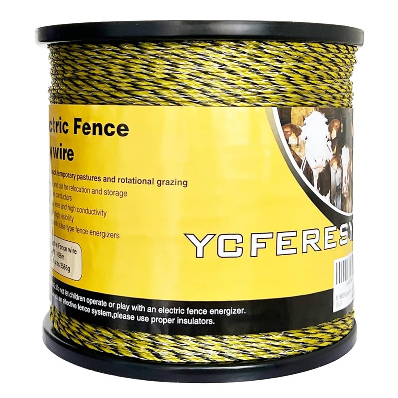 YCFERESY Upgraded Electric Fence Polywire 3366 Feet 1026 Meters, 6 Stainless Steel Strands for Reliable Conductivity and Rust Resistance, Portable Electric Fencing,UV, Rust Resistant - Image 1
